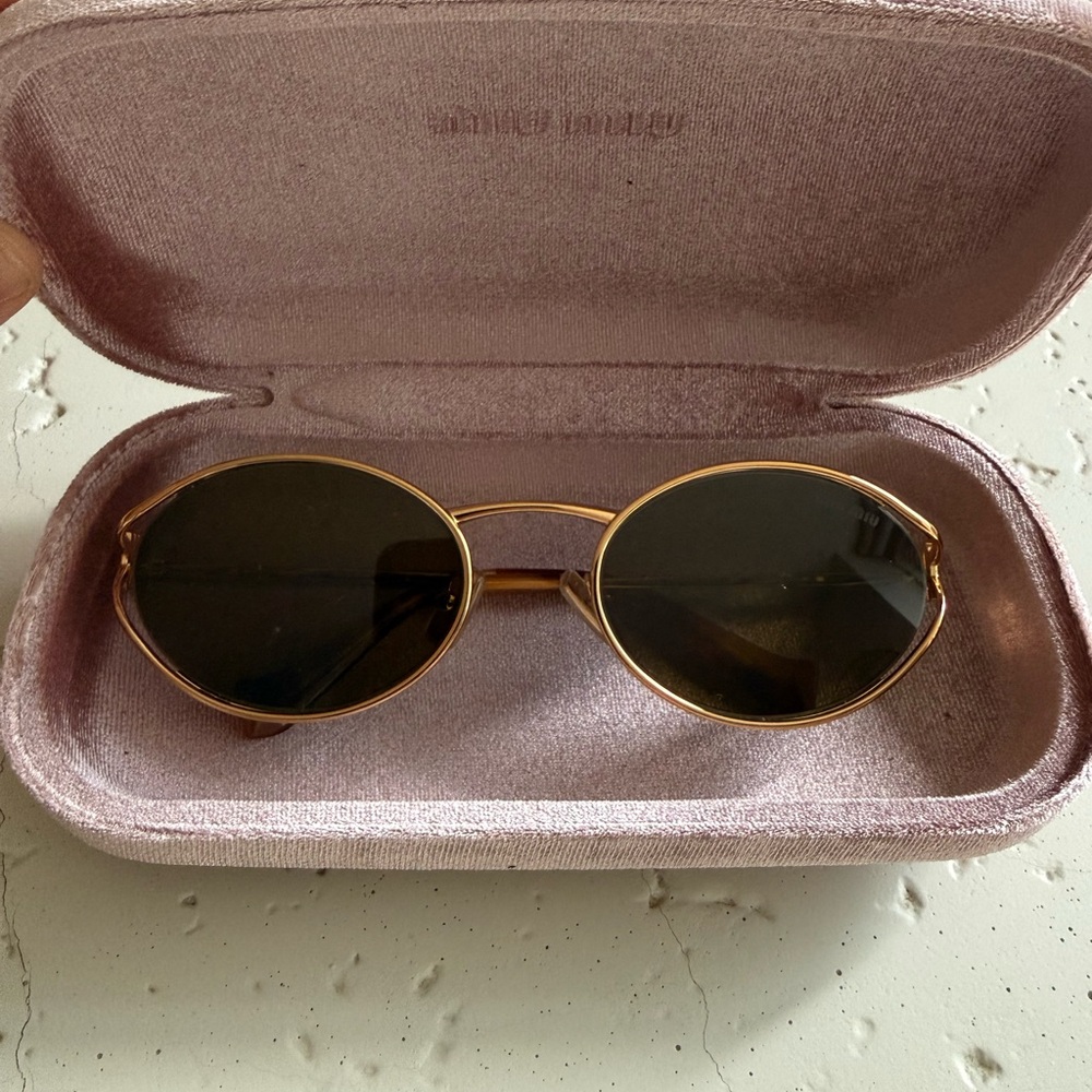 Miu Miu Metal Oval Sunglasses, 54mm